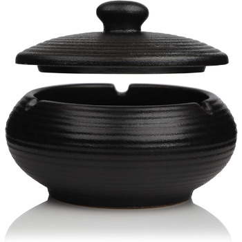 Попільничка з кришкою чорна Nuts OT nuts