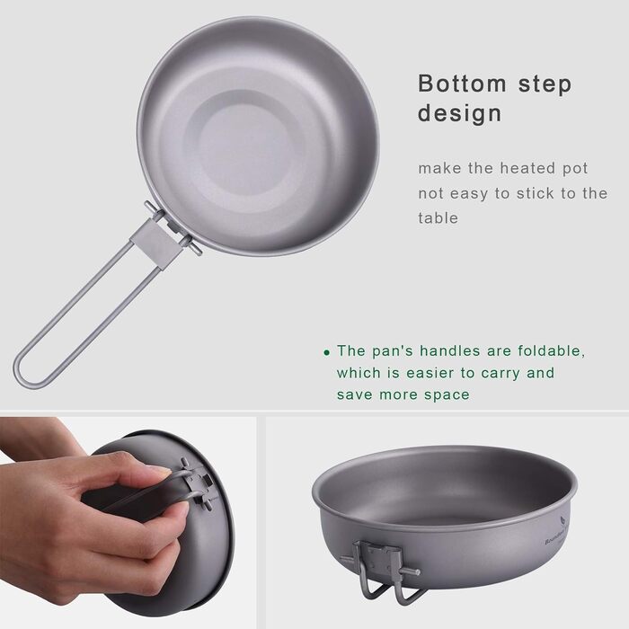 Титанова сковорода зі складною ручкою для кемпінгу Boundless Voyage