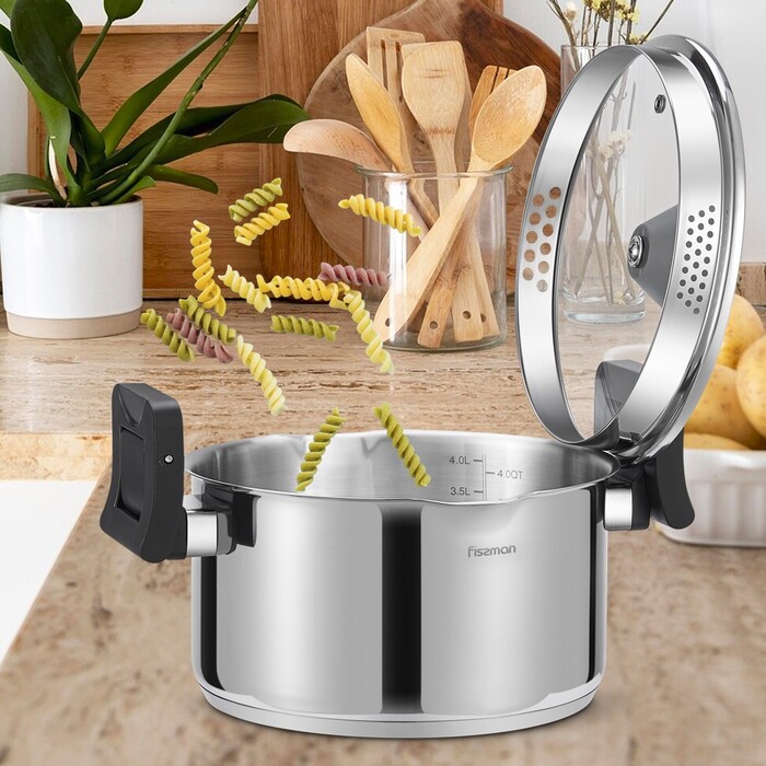 Каструля зі скляною кришкою 22 см 4,5 л TITANIA Fissman