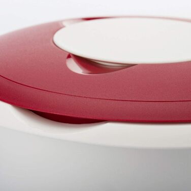 Чаша для змішування та випікання з двокомпонентною кришкою, 2,5 л, з носиком, пластикова, біла/яблучно-зелена, 3153227A (біла/червона, з кришкою)