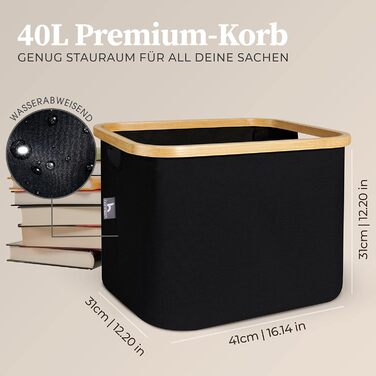 Корзина для хранения HENNEZ Корзины, совместимые с IKEA KALLAX Полка - Корзина для хранения дров Маленький антрацит - Ящик для хранения Полка Корзина для хранения - Бумажный ящик Войлочная корзина Складная корзина для белья (40 л, черная)