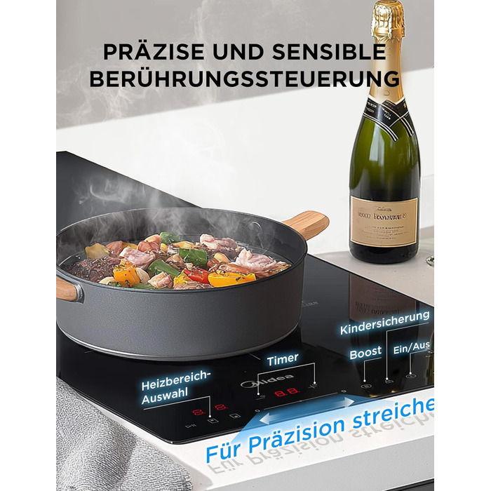 Індукційна варильна поверхня на 2 конфорки 3500 Вт Midea