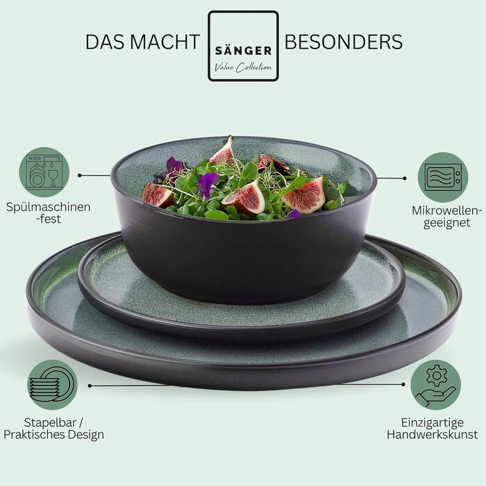 Кам&39яні миски для пасти 6 предметів, набір мисок для пасти на 6 осіб, набір мисок можна мити в посудомийній машині та використовувати в мікрохвильовій печі, велика багатофункціональна миска темно-сірого кольору 750 мл VALUE COLLECTION (Мальме, набір пос
