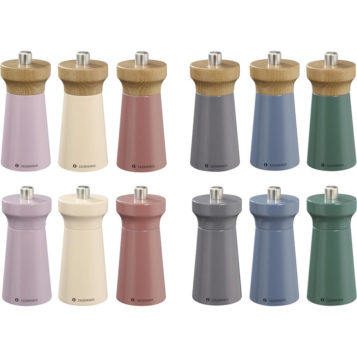 Соляний млин Zassenhaus WESTERLAND пісок лакована деревина бука Головка млина з деревини бука з плавним регулюванням високопродуктивної керамічної шліфувальної машини Млин для спецій для солі 12 см, Ø 5,4 см Соляний пісок, бук