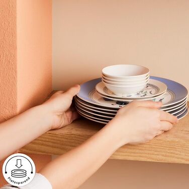 Набір столового посуду для сніданку на 6 персон, 26 предметів, Блакитна гвоздика KARACA