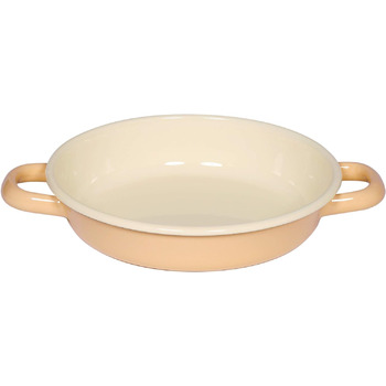 Сковорода для яєць, 18 см, КЛАСИЧНА КОЛЬОРОВА/ПАСТЕЛЬНА, золотисто-жовта, висота 4 см, емаль, сковорода, для яєчних страв, індукційна, 0293-006