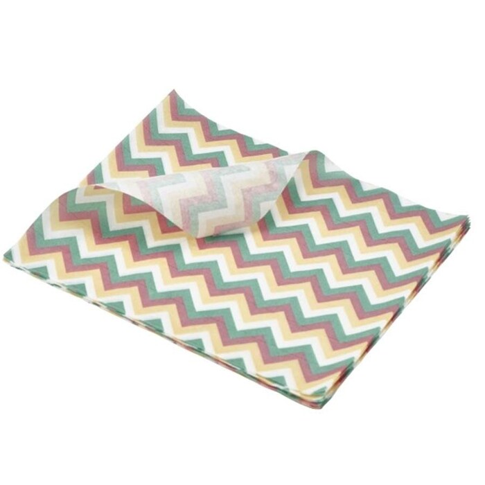 Жиронепроницаемая бумага 25х20 см, разноцветный шеврон, 1 упаковка (1000 листов), GenWare