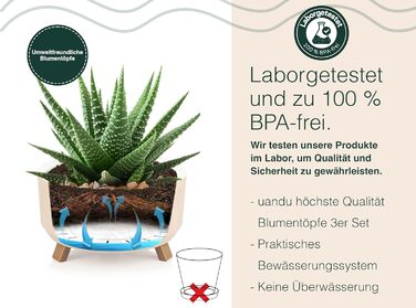 Набір горщиків для квітів 3 шт. Uandu