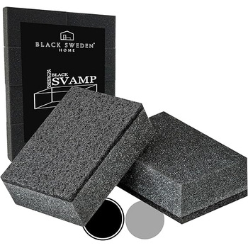 Чорна губка для миття посуду 8 шт. Black Sweden Home