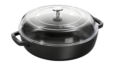 Сотейник со стеклянной крышкой 28 см, черный Staub