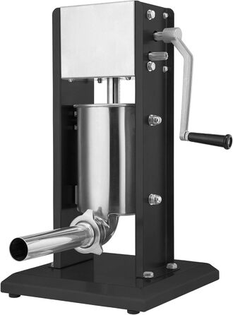 Професійна машина для наповнення ковбас Zelsius з нержавіючої сталі (3 літри, срібло) чотири різні труби для наповнення, наповнювач для ковбас, прес для ковбас, ковбасна машина з 2-швидкісним редуктором, вентиляційним клапаном і рукояткою