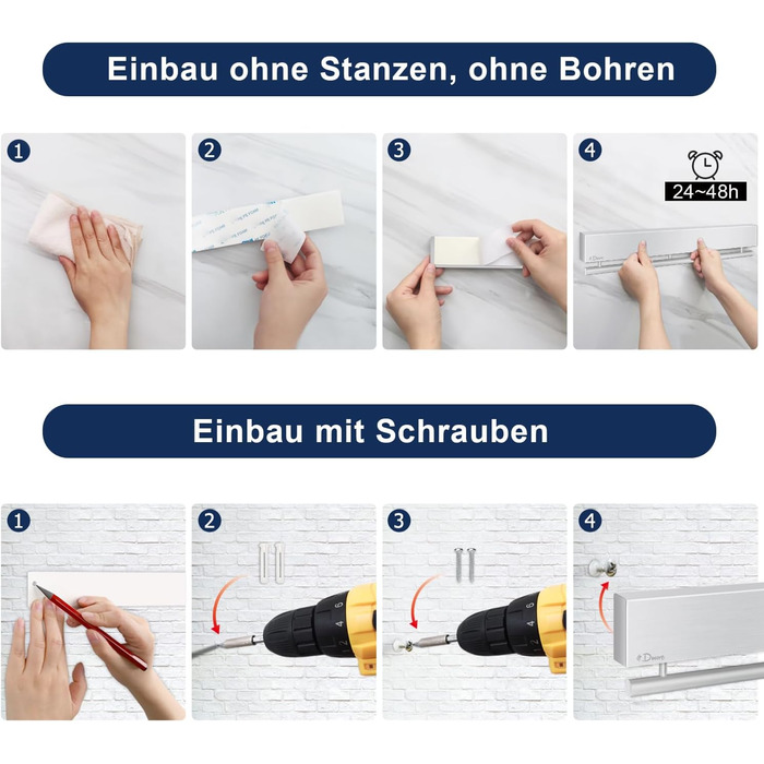 Магнітний тримач для ножів з 15 гачками 59 см Dmore