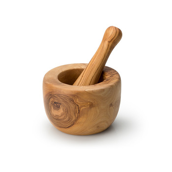 Ступка з товкачем з оливкового дерева 14 см Continenta