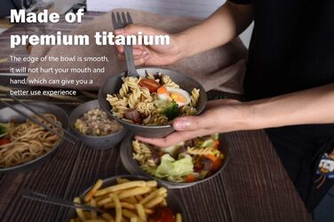 Мл Титановые миски Тарелка Сверхлегкая одностенная чаша Тарелка Наружная посуда для кемпинга Кухонная утварь с сумкой для переноски Ti1107T (Ti1106T-600 мл Миска), 800