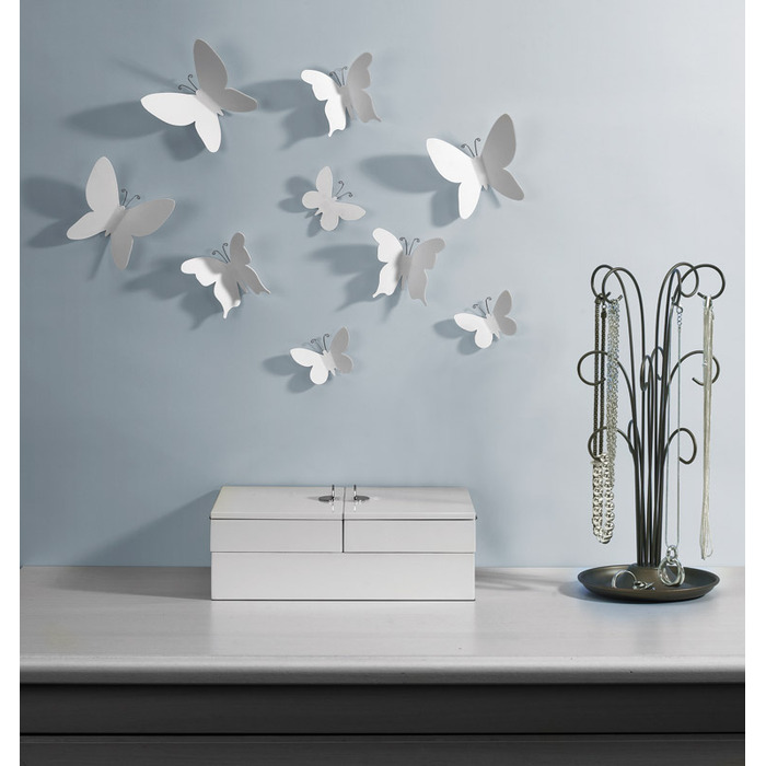 Декор для стін (9 шт) 9х9х2 см білий Mariposa Umbra