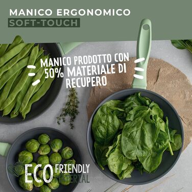 Сковорода 24 см, зеленая Ecolution Fackelmann