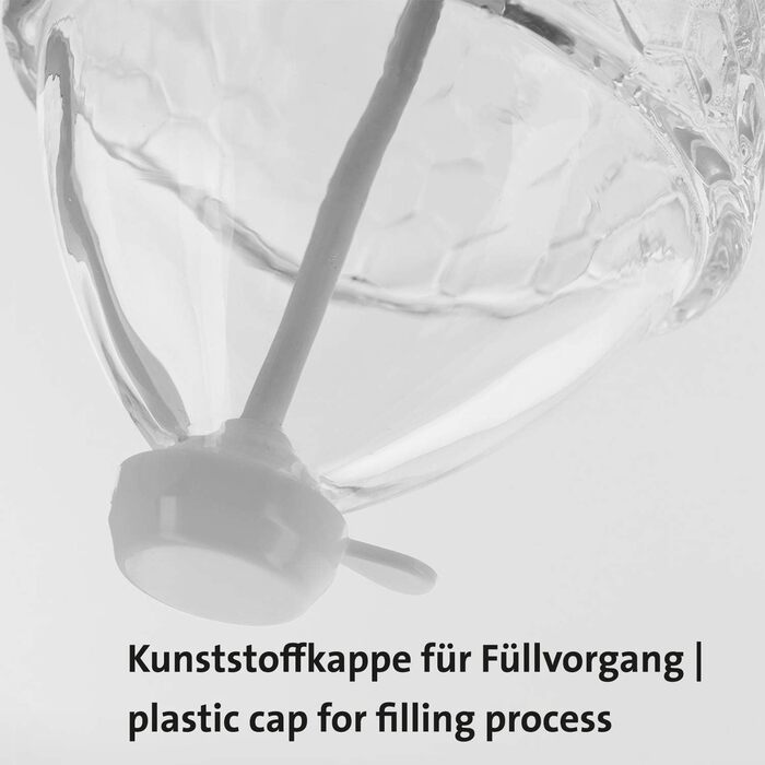 Дозатор меду Westmark з основою, ємність 200 мл, стільниковий візерунок, скло/пластик, розкішний, прозорий/сріблястий, 65132260