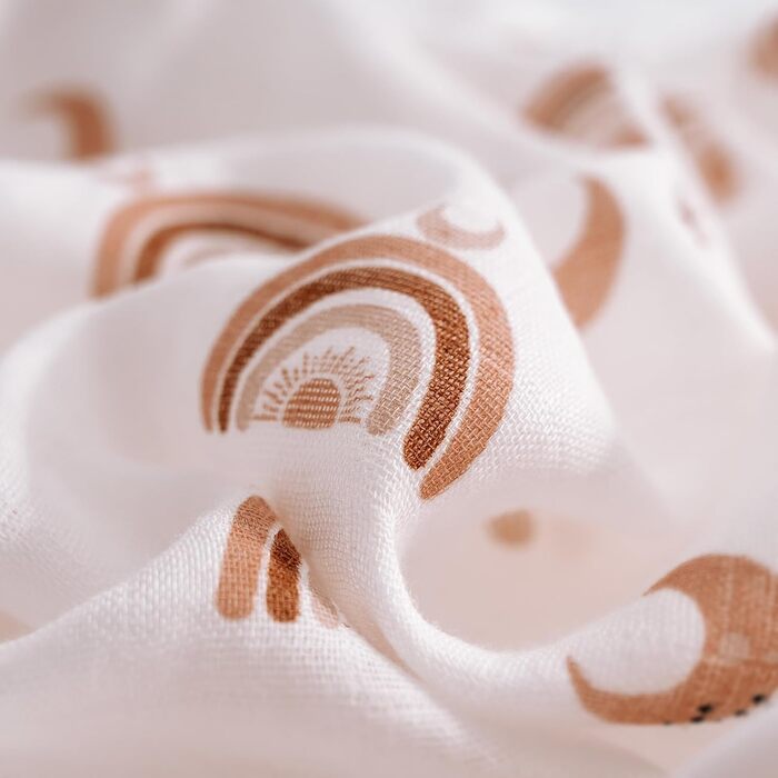 Муслінові серветки GLLQUEN для немовлят, 6 шт. бавовняних серветок для відрижки, 70 см x 70 см, абсорбуючі та дихаючі, ідеально підходять для очищення, витирання та покриття новонароджених (сонце, 3 шт.)