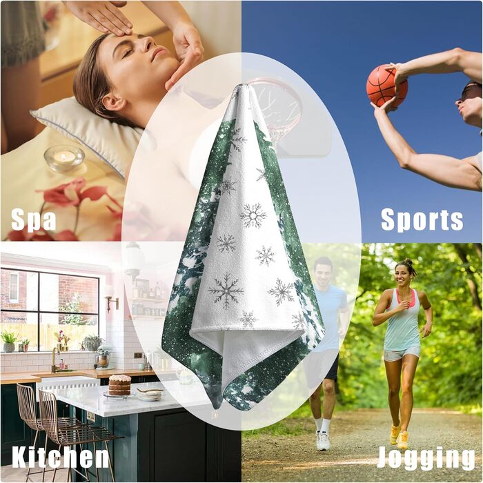 Різдвяні кухонні рушники Kwlegh, рушник для рук, різдвяна ялинка, цукерка-тростина, сніжинка, рушник для пальців, набір з 2 шт. , милий чоловічий банний рушник, високопоглинаючі рушники, 36 x (Різдвяний ліс)