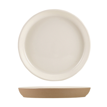 Тарілка 20*h 2.5 см см, Kava White Stoneware Ribbed, GenWare