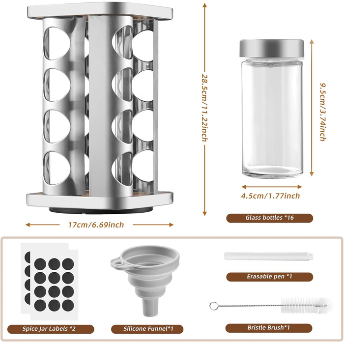 Підставка для спецій на 16 баночек FRIBERG