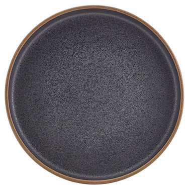 Тарілка презентаційна 20*2.5 см із низьким вертикальним бортом, Kava Black Stoneware Raw Wall, GenWar