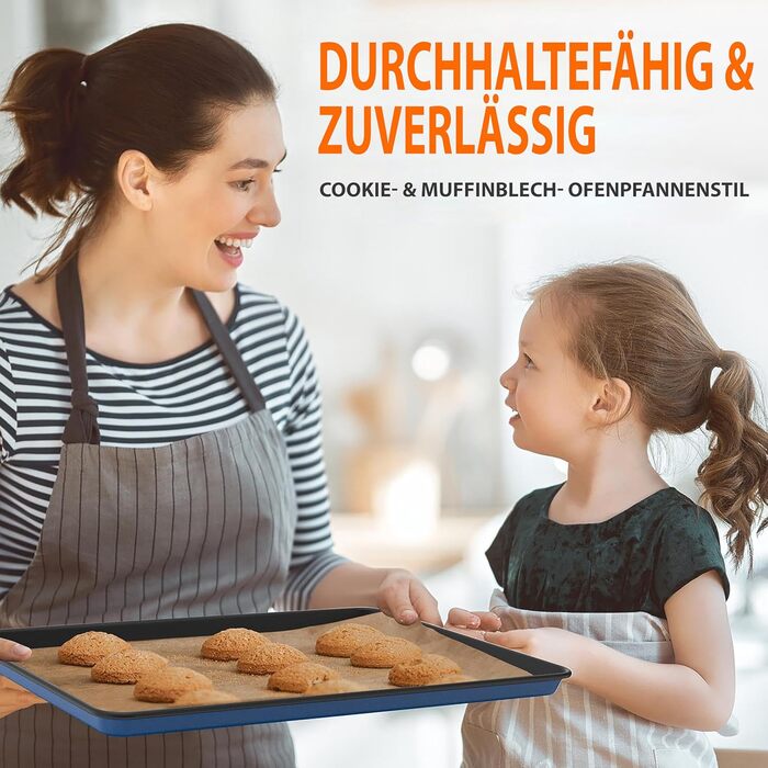 Набір форм для випічки NutriChef - Набір із 8 антипригарних форм для випічки - Без PFOA, PFOS, PTFE, придатний для використання в духовці до 232C - Кругла форма для випічки, форма для хліба, форма для мафінів та деко, придатний для миття в посудомийній ма