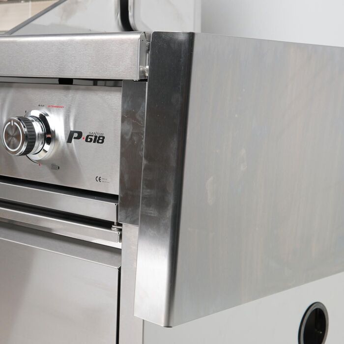 Газовый гриль SANTOS P-618, с боковой и задней горелкой, нержавеющая сталь 900327 Код: 010948