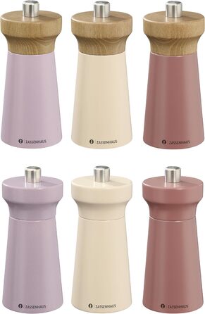 Соляний млин Zassenhaus WESTERLAND пісок лакована деревина бука Головка млина з деревини бука з плавним регулюванням високопродуктивної керамічної шліфувальної машини Млин для спецій для солі 12 см, Ø 5,4 см Соляний пісок, бук