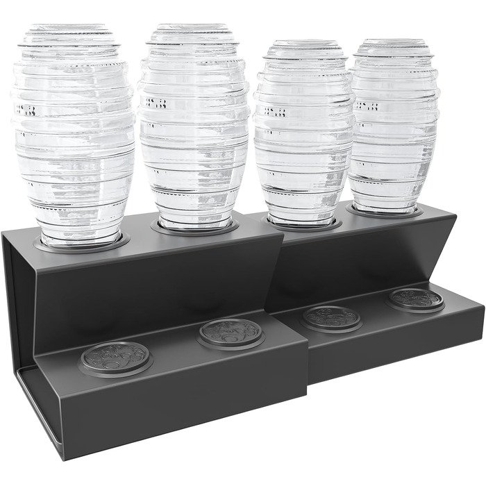 Тримач для пляшок APEXCHASER SodaStream, тримач для пляшок, підставка для зливу пляшок, сушарка для пляшок із силіконовими захисними кільцями знімний дренажний килимок і тримач кришки (4 пляшки)