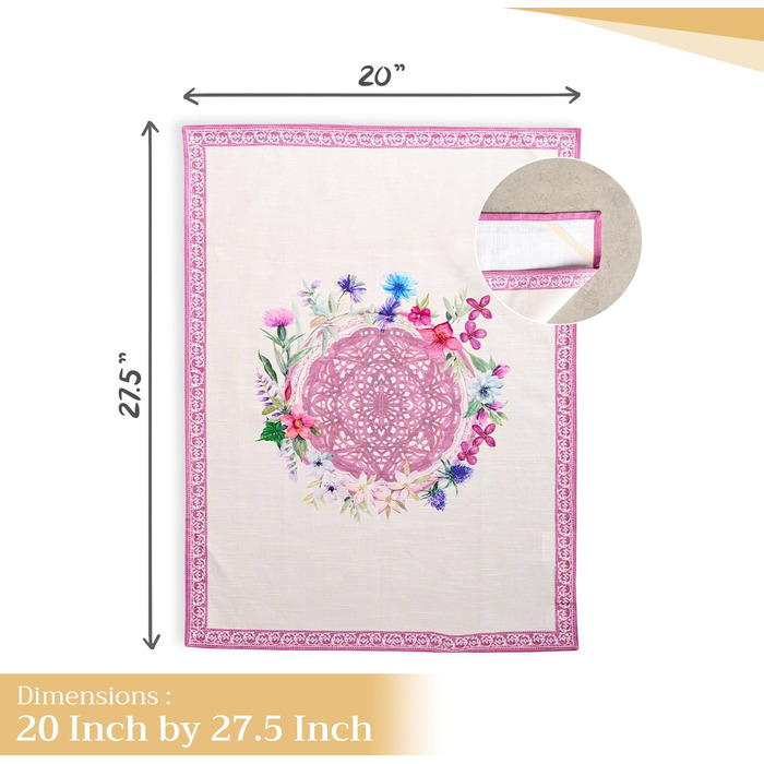 Набір з 3 багатоцільових кухонних рушників Maison d&39 Hermine Rural Christmas, 100 бавовна Барні рушники День подяки/Різдво (50 см x 70 см) (12 шт. - Шардон)