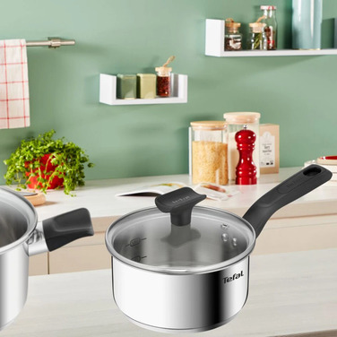 Tefal Delicious набор посуды, 6 предметов, нержавеющая сталь, бакелит, стекло