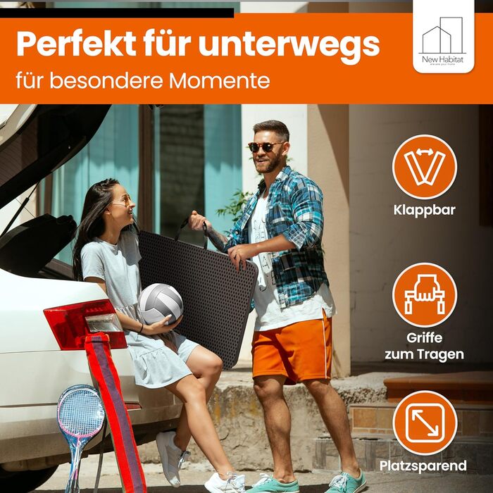 Складаний стіл для кемпінгу 180 х 75 см чорний NewHabitat