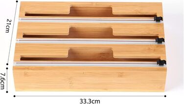 Диспенсер для рулонів фольги 30,7 см потрійний, бамбук DOSYEN