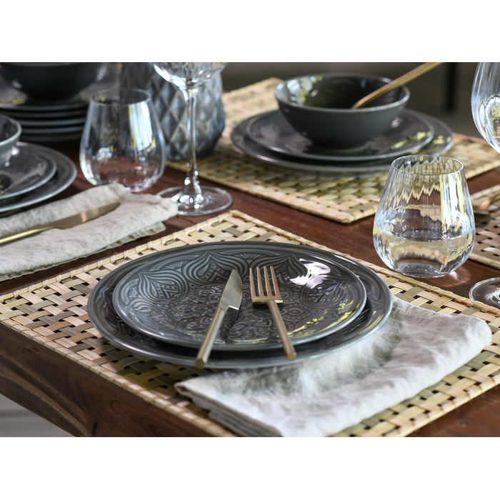 Набір тарілок на 6 персон, 18 предметів, Камінь Orient Mandala Creatable