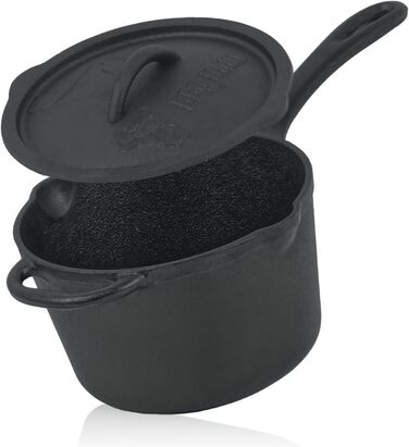 Сотейник чавунний 2 л з кришкою BBQ-Toro