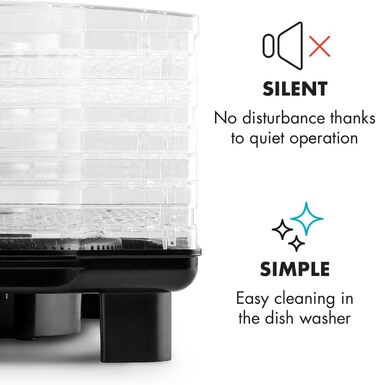 Дегідратор на 6 полиць, 550 Вт, чорний Bananarama Klarstein