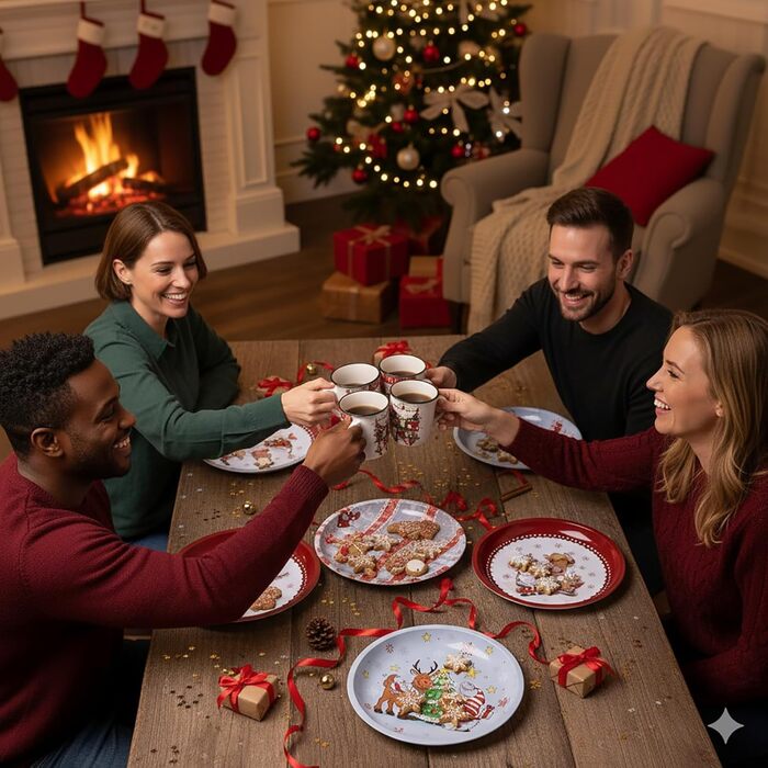 Банки для цукерок KAMACA 1,2 л Набір із 6 банок для цукерок з кришками Герметичний диспенсер для зберігання, придатний для миття в посудомийній машині, у вінтажному стилі для солодощів, кукурудзяних пластівців, печива та іншого (Набір із 3 різдвяних тісте