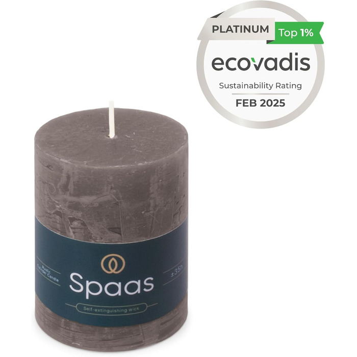 Свічка Spaas Rustic Pillar 70/95 мм 35 шт. - світло-рожева (темно-сіра)