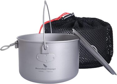 Титановий підвісний горщик зі складною ручкою 1,3 л.  Boundless Voyage