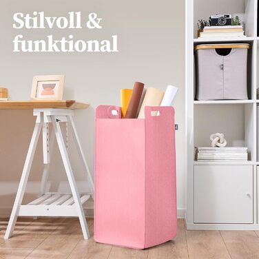 Кошики для зберігання, сумісні з IKEA KALLAX Shelf - Кошик для зберігання деревини Small Anthracite - Коробка для зберігання Полиця Кошик для зберігання - Паперовий ящик Кошик з фетру Складний кошик для білизни (75 л, рожевий)