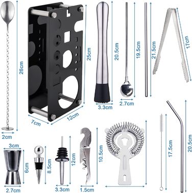 Набір для коктейль з 18 предметів Tonsooze