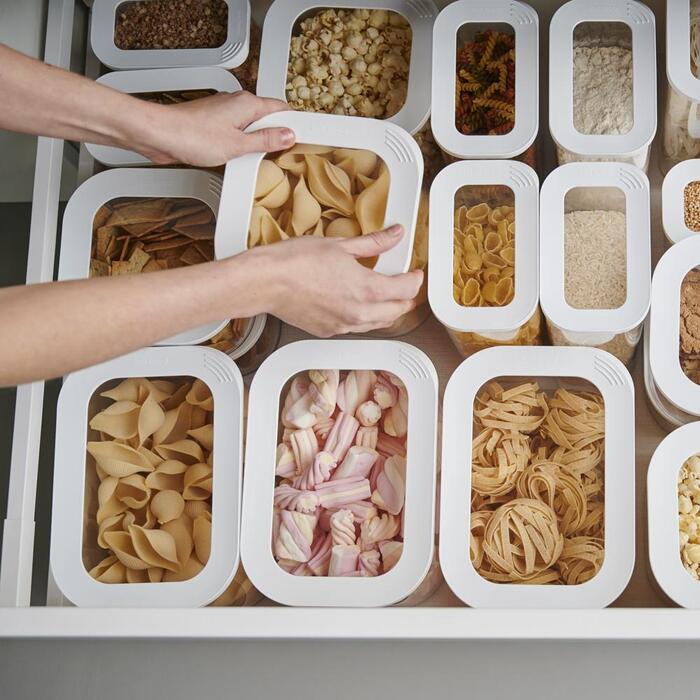 Набір ємностей для зберігання 9 предметів білих Modula Mepal