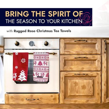 Набір з 2 різдвяних кухонних рушників Christmas Nordic 50 x 70 см червоний Ragged Rose