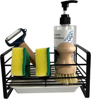 Органайзер для раковини з піддоном, чорний YOUJIA