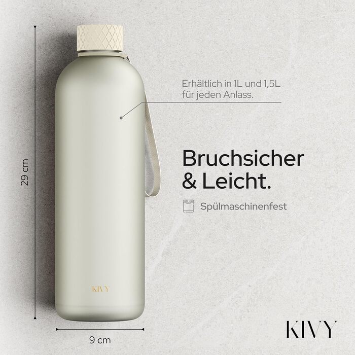 Пляшка для води 1,5 л тританова, біле-золото KIVY