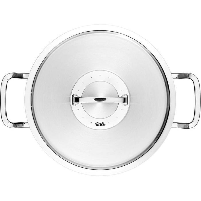 Каструля з нержавіючої сталі (Ø 4 л) Каструлі з металевою кришкою, внутрішня вага, зроблено в Німеччині - Індукційна (28 см)