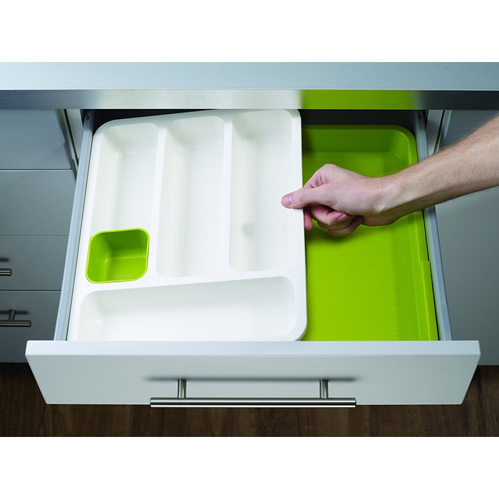 Ящик для хранения столовых приборов бело-зеленый Drawer Store Joseph Joseph