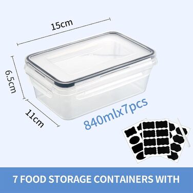 Контейнери для зберігання продуктів Goldeluxe 10 x 1 л з кришками, контейнери для заморозки, коробки для приготування їжі, без BPA, герметичні, штабелюються набір Tupperware для контейнера для продуктів, контейнера для заморозки та кухні (GO7PCS840)
