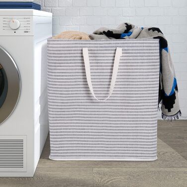 Органайзер для високого кошика для білизни Lifewit з подовженою ручкою, складний збірник білизни Кошик для зберігання білизни, портативний сортувальник білизни для білизни, одягу, ковдр, подушок, кошиків для білизни, (100 л, сірий)